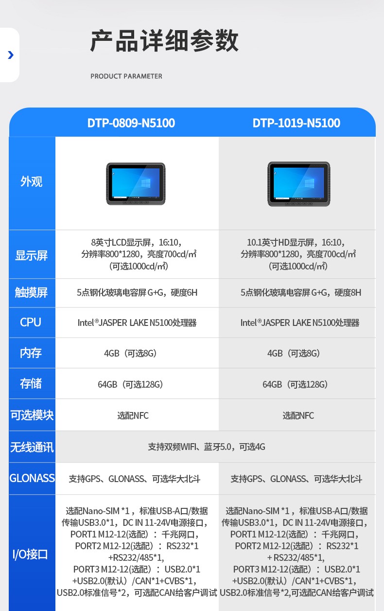 Dongtintech浙江三防平板電腦,車載平板電腦通訊設備,DTP-0809-N5100.jpg