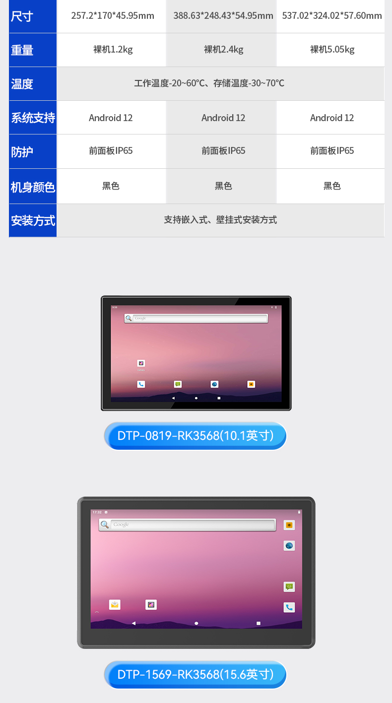 15.6寸工業無風扇平板電腦,國產瑞芯微嵌入式一體機,DTP-1569-RK3568.jpg